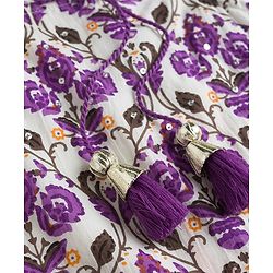 Babyhug Cotton Woven Sleeveless Cambric Printed Kurta & Gharara Set with Dupatta - Purple
