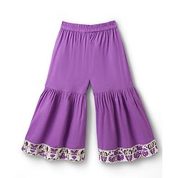 Babyhug Cotton Woven Sleeveless Cambric Printed Kurta & Gharara Set with Dupatta - Purple