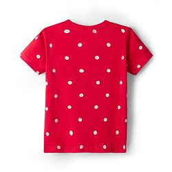 Babyhug Disney Single Jersey Knit Half Sleeves Shorts Night Suit With Chip N Dale Graphics - Red