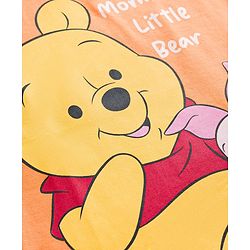 Babyhug Disney Single Jersey Knit Half Sleeves T-Shirts & Shorts Night Suit with Winnie & Friends Graphics Pack of 2 - Red & Orange