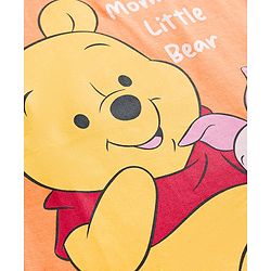 Babyhug Disney Single Jersey Knit Half Sleeves T-Shirts & Shorts Night Suit with Winnie & Friends Graphics Pack of 2 - Red & Orange