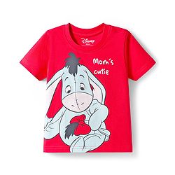 Babyhug Disney Single Jersey Knit Half Sleeves T-Shirts & Shorts Night Suit with Winnie & Friends Graphics Pack of 2 - Red & Orange