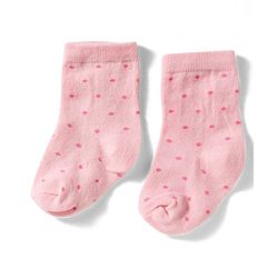 Cute Walk By Babyhug Knit Ankle Length Antibacterial Socks with Polka Dot Design Pack of 3 - Yellow Pink & Purple