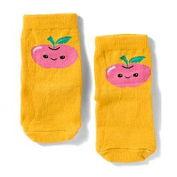 Cute Walk By Babyhug Knit Ankle Length Antibacterial Socks with Tropical & Polka Dot Design Pack of 3 - Navy Blue Yellow & Pink