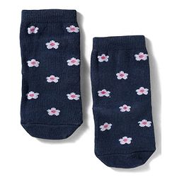 Cute Walk By Babyhug Knit Ankle Length Antibacterial Socks with Tropical & Polka Dot Design Pack of 3 - Navy Blue Yellow & Pink