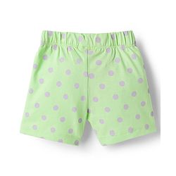 Babyhug Disney Single Jersey Knit Half Sleeves Short Night Suit With Disney Princess Else & Anna Graphics - Lime Green