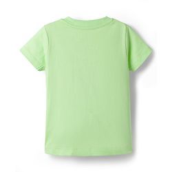 Babyhug Disney Single Jersey Knit Half Sleeves Short Night Suit With Disney Princess Else & Anna Graphics - Lime Green