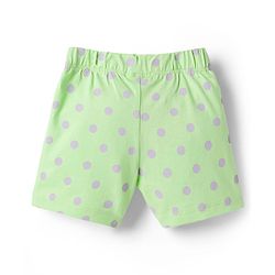 Babyhug Disney Single Jersey Knit Half Sleeves Short Night Suit With Disney Princess Else & Anna Graphics - Lime Green