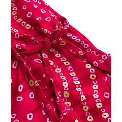 Babyhug Cambric Cotton Woven Full Sleeves Kurta Dhoti Set with Bandhani Print - Fuchsia & White