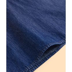 Babyhug 100% Cotton Woven Full Length Embroidered Kurta & Pyjama Set - Navy Blue