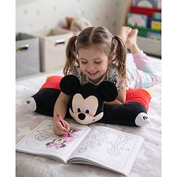 Babyhug Disney Mickey Mouse Convertible Plush Pillow| 2-in-1 Foldable Soft Toy & Cushion| Ultra-Soft Cuddle Buddy for Sleep & Play| Travel Friendly| Kids Nursery  & Car Decor| 0+ Months| BIS Certified