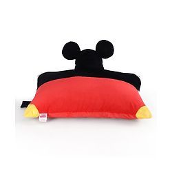 Babyhug Disney Mickey Mouse Convertible Plush Pillow| 2-in-1 Foldable Soft Toy & Cushion| Ultra-Soft Cuddle Buddy for Sleep & Play| Travel Friendly| Kids Nursery  & Car Decor| 0+ Months| BIS Certified