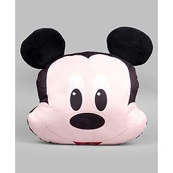 Babyhug Disney Mickey Mouse Shape Pillow - 14 Inch| Soft & Comfortable Kids Cushion| Cute Cartoon Character Design| Decorative Pillow for Kids Room| Lightweight & Travel Friendly| Sleeping Pillow