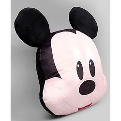 Babyhug Disney Mickey Mouse Shape Pillow - 14 Inch| Soft & Comfortable Kids Cushion| Cute Cartoon Character Design| Decorative Pillow for Kids Room| Lightweight & Travel Friendly| Sleeping Pillow
