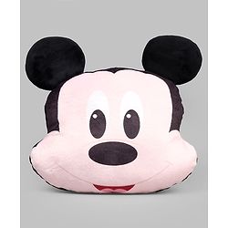 Babyhug Disney Mickey Mouse Shape Pillow - 14 Inch| Soft & Comfortable Kids Cushion| Cute Cartoon Character Design| Decorative Pillow for Kids Room| Lightweight & Travel Friendly| Sleeping Pillow