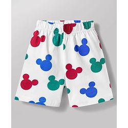 Babyhug Disney 100% Cotton Knit Half Sleeves T-Shirt & Shorts Night Suits With Micky Mouse Graphic Pack Of 2 - Multicolour