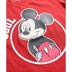 Babyhug Disney 100% Cotton Knit Half Sleeves T-Shirt & Shorts Night Suits With Micky Mouse Graphic Pack Of 2 - Multicolour