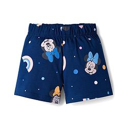 Babyhug Disney Single Jersey Knit Half Sleeves Shorts Night Suit With Minnie Mouse Graphics - Pink