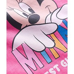 Babyhug Disney Single Jersey Knit Half Sleeves Shorts Night Suit With Minnie Mouse Graphics - Pink
