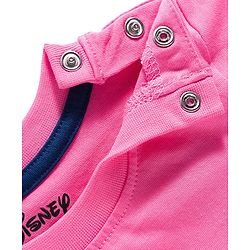 Babyhug Disney Single Jersey Knit Half Sleeves Shorts Night Suit With Minnie Mouse Graphics - Pink