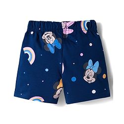 Babyhug Disney Single Jersey Knit Half Sleeves Shorts Night Suit With Minnie Mouse Graphics - Pink