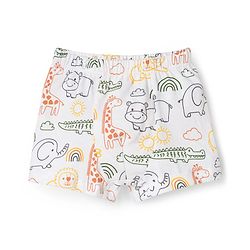 Babyhug 100% Cotton Single Jersey Knit Trunks With Jungle Theme Print Pack of 3 - Yellow White & Orange