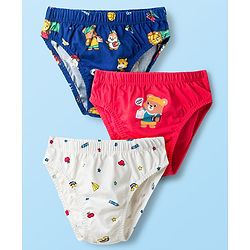 Babyhug 100% Cotton Knit Printed Briefs Pack of 3 - Multicolor