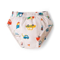 Babyhug 100% Cotton Construction Vehicles Printed & Striped Briefs Pack Of 3 - Mutlicolour