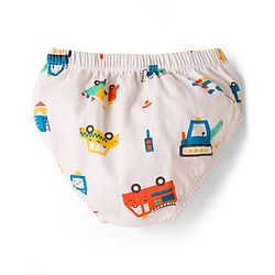 Babyhug 100% Cotton Construction Vehicles Printed & Striped Briefs Pack Of 3 - Mutlicolour