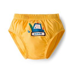 Babyhug 100% Cotton Construction Vehicles Printed & Striped Briefs Pack Of 3 - Mutlicolour