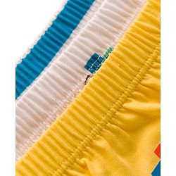 Babyhug 100% Cotton Construction Vehicles Printed & Striped Briefs Pack Of 3 - Mutlicolour