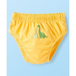 Babyhug 100% Cotton Knit Striped & Dino Printed Briefs Pack of 3 - Multicolor
