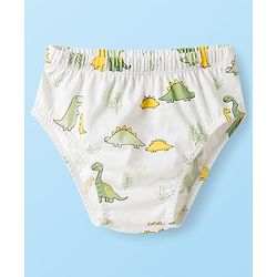 Babyhug 100% Cotton Knit Striped & Dino Printed Briefs Pack of 3 - Multicolor