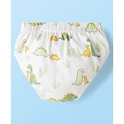 Babyhug 100% Cotton Knit Striped & Dino Printed Briefs Pack of 3 - Multicolor