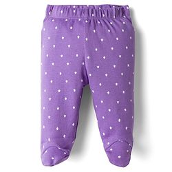 Babyhug Cotton Knit Full Length Bootie Leggings With Floral Print Pack Of 3 - Pink Maroon & Purple
