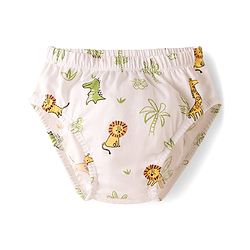 Babyhug 100% Cotton Knit Animal Printed & Striped Briefs Pack Of 3 - Mutlicolour