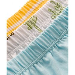 Babyhug 100% Cotton Knit Animal Printed & Striped Briefs Pack Of 3 - Mutlicolour