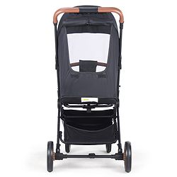 Babyhug Portable Baby Stroller with One-hand Compact Fold - Black| Pram for Newborn| Concealed Linked Brake| Swivel Wheels| 5 Point Harness| Trolley Handle| Air Cabin Friendly| Shock Absorbent Wheels