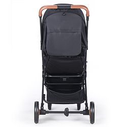 Babyhug Portable Baby Stroller with One-hand Compact Fold - Black| Pram for Newborn| Concealed Linked Brake| Swivel Wheels| 5 Point Harness| Trolley Handle| Air Cabin Friendly| Shock Absorbent Wheels