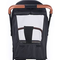 Babyhug Portable Baby Stroller with One-hand Compact Fold - Black| Pram for Newborn| Concealed Linked Brake| Swivel Wheels| 5 Point Harness| Trolley Handle| Air Cabin Friendly| Shock Absorbent Wheels