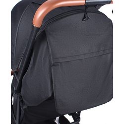 Babyhug Portable Baby Stroller with One-hand Compact Fold - Black| Pram for Newborn| Concealed Linked Brake| Swivel Wheels| 5 Point Harness| Trolley Handle| Air Cabin Friendly| Shock Absorbent Wheels