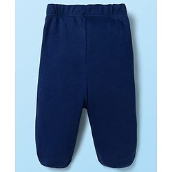 Babyhug Cotton Knit Bootie Leggings With Polka Dot Print Pack Of 3 - Navy Blue White & Orange