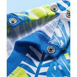 Babyhug Single Jersey Knit Half Sleeves T-Shirt & Shorts Set with Leaf Print - Light Green