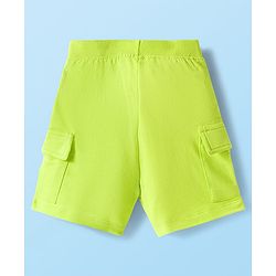 Babyhug Single Jersey Knit Half Sleeves T-Shirt & Shorts Set with Leaf Print - Light Green
