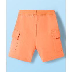 Babyhug Single Jersey Knit Half Sleeves T-Shirt & Shorts Set with Beach Theme Print - Orange