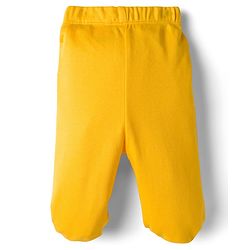 Babyhug Cotton Knit Full Length Bootie Leggings With Nautical Theme Print Pack Of 3 - Yellow & Navy Blue