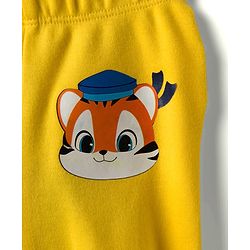 Babyhug Cotton Knit Full Length Bootie Leggings With Nautical Theme Print Pack Of 3 - Yellow & Navy Blue