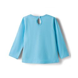 Babyhug 100% Cotton Knit Full Sleeves Elephant Printed T-Shirt - Light Blue