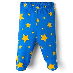 Babyhug Cotton Knit Full Length Bootie Leggings With Vehicle Print Pack Of 3 - Yellow Blue & Red