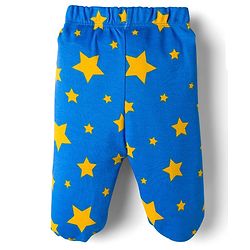Babyhug Cotton Knit Full Length Bootie Leggings With Vehicle Print Pack Of 3 - Yellow Blue & Red